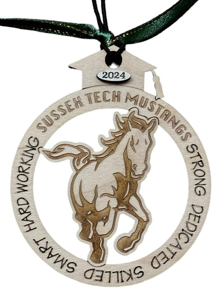 Product 13 Car Charm/Ornament Sussex Tech Mustangs Graduation 2024