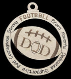 Car Charm/ Ornament Mom & Dad Football