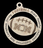 Car Charm/ Ornament Mom & Dad Football